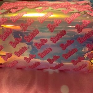 NWT Skinny Dip Holographic Barbie logo makeup bag